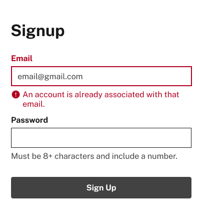 sign up page example with red indicators version 1