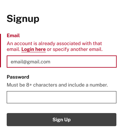 sign up page example with red indicators version 3