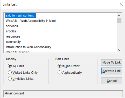 good example of a link list